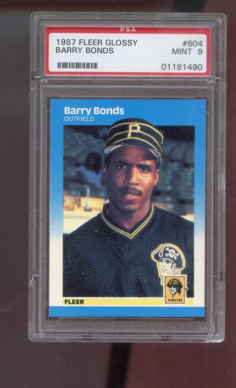 1987 Fleer GLOSSY #604 Barry Bonds ROOKIE RC PSA 9 Graded Baseball Card MLB Tiffany Pittsburgh Pirates