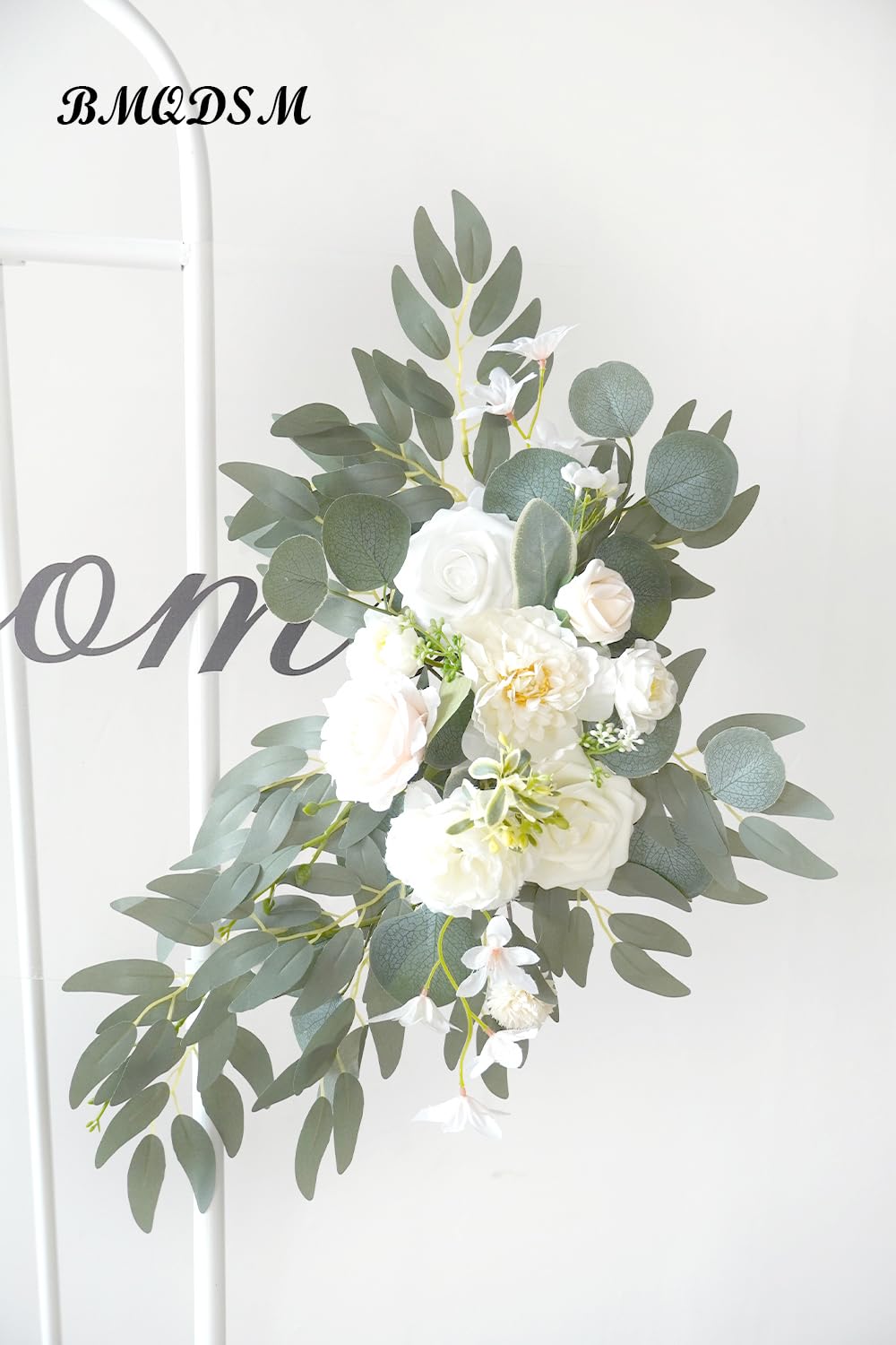 BMQDSM Artificial Wedding Arch Flowers Kit(Pack of 2) for Wedding Decor Ceremony and Reception Backdrop Decoration (White) - Image 4