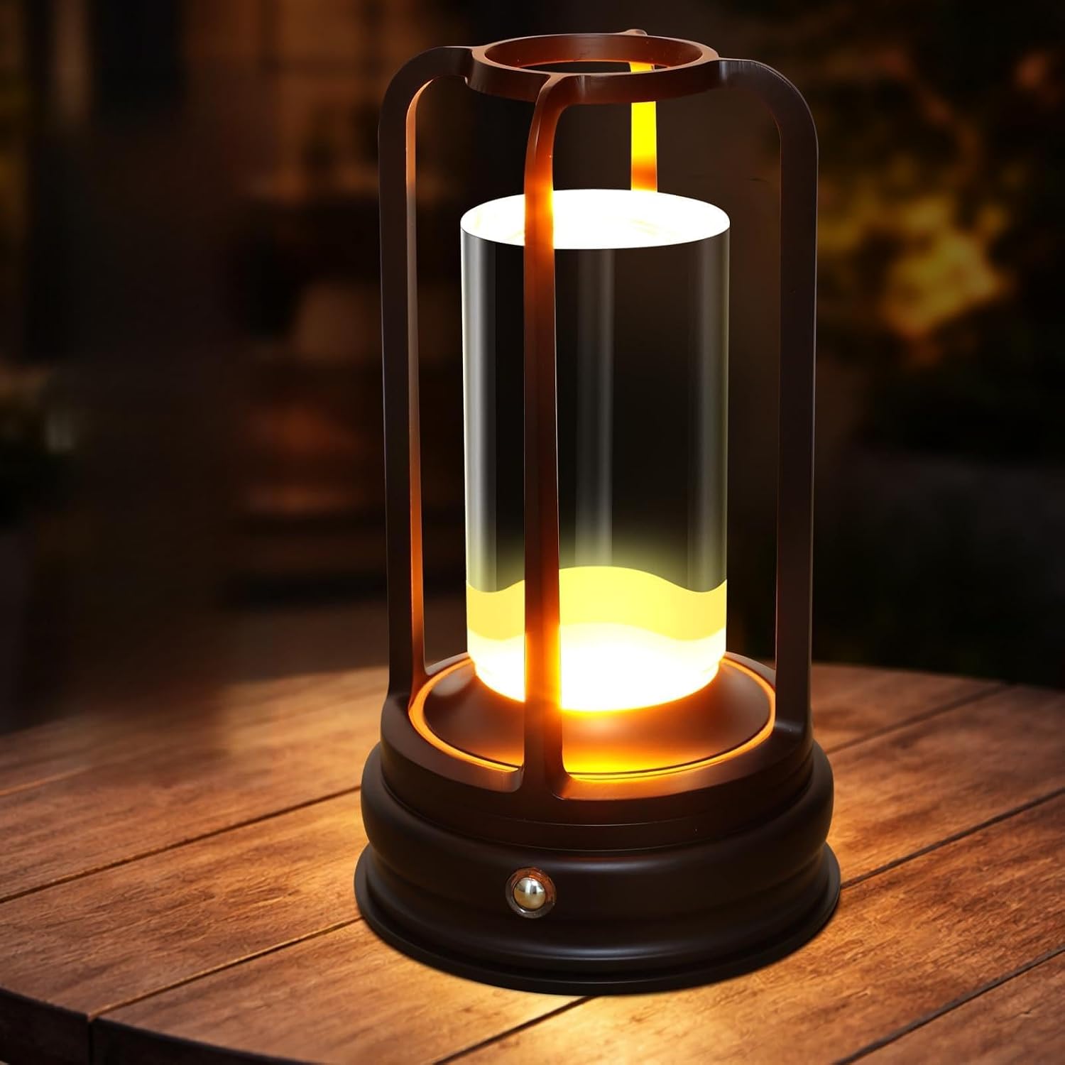 Kangtaixin LED Tischlampe kabellos, Dimmbare Akku-Tischlampe mit Touchsteuerung, 3 Lichtfarben, Nachttischlampe aus Metall, für Schlafzimmer & Wohnzimmer, 1 Pack, Schwarz