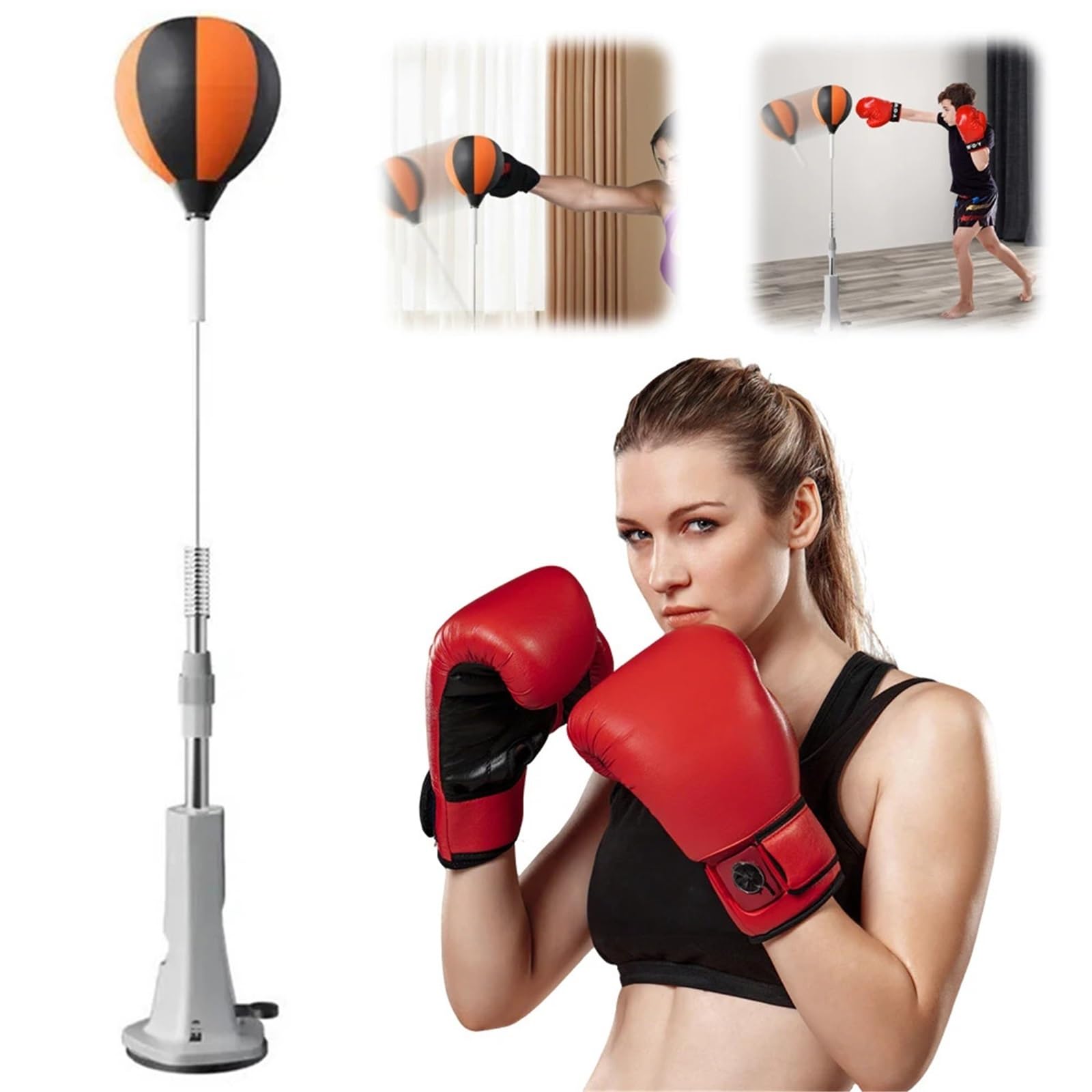 Box-Speedball Box-Reflexball-Set mit Ständer, Verstellbarer Boxsack for Training, Stressabbau und Fitness