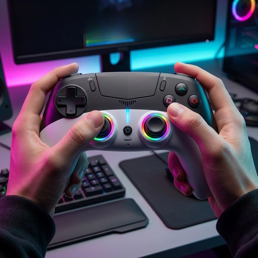Pour manette de jeu PS5 avec lumières LED micro ABS