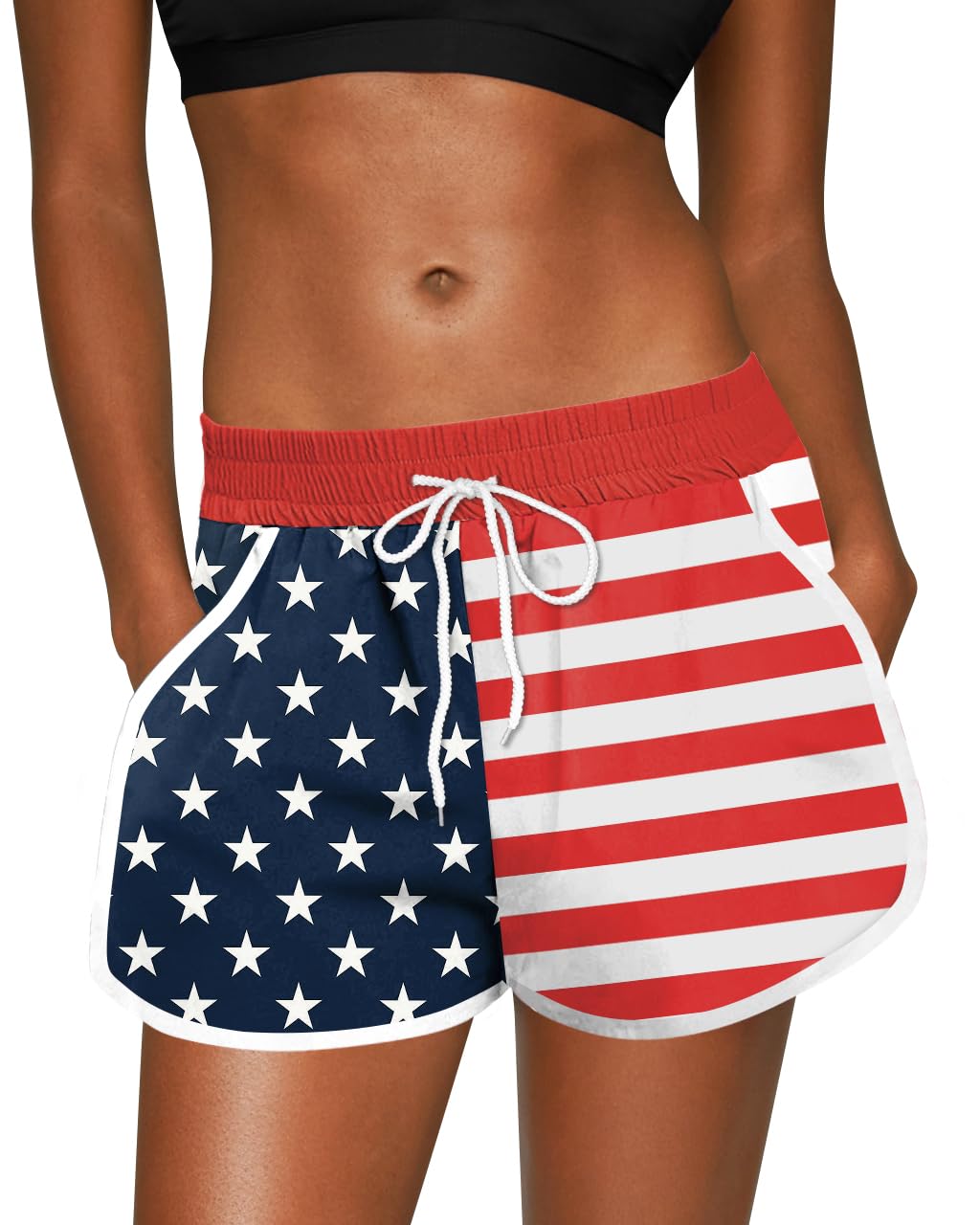 For G and PL Women Summer Floral Beach Boardshorts with Pockets Swim Trunks