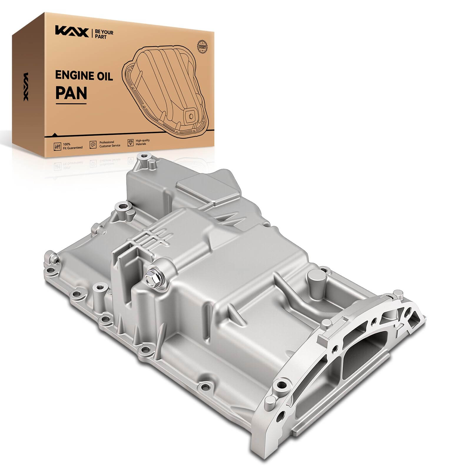 KAX Engine Oil Pan compatible with Ford Focus 2012-2018, Ford EcoSport 2018-2021, Ford C-Max 2013-2018, Ford Fusion 2013-2014 2016-2017, MKZ 2013-2020, Replace# FP72A