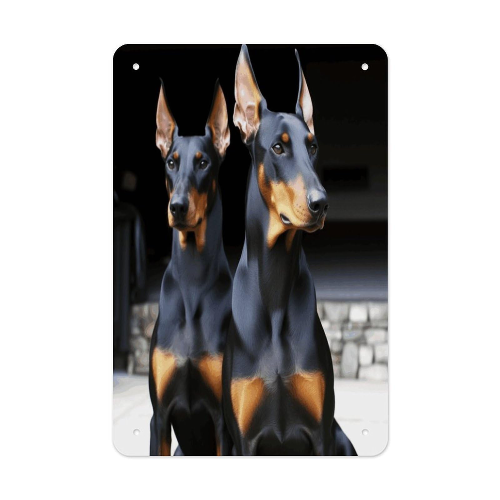 VstaDank Doberman Metal Tin Signs Personalized Wall Art Prints Decoration Art Poster Funny Vintage Tin Sign Iron Sheet Painting Metal Signboard Decor Painting for Wall Decor