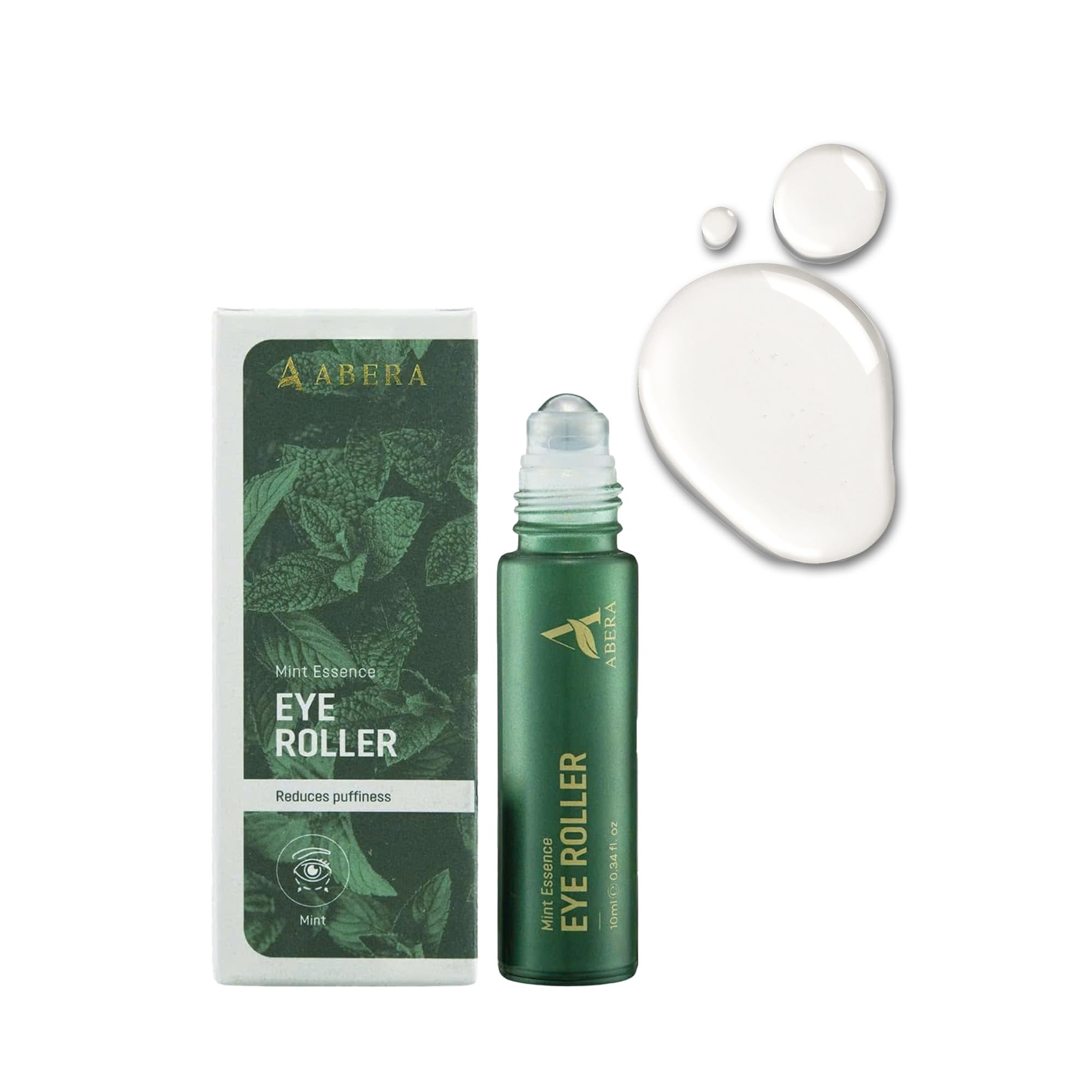 Eye Roller Serum for Men – Eye Bags, Dark Circles & Puffiness Treatment – Mint Essence with Vitamin C & Peptides 0.34 fl oz