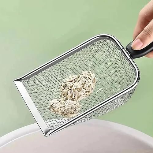 Pá Higiênica De Areia Para Gatos Peneira Coletora Aço Inox Cor Prateado