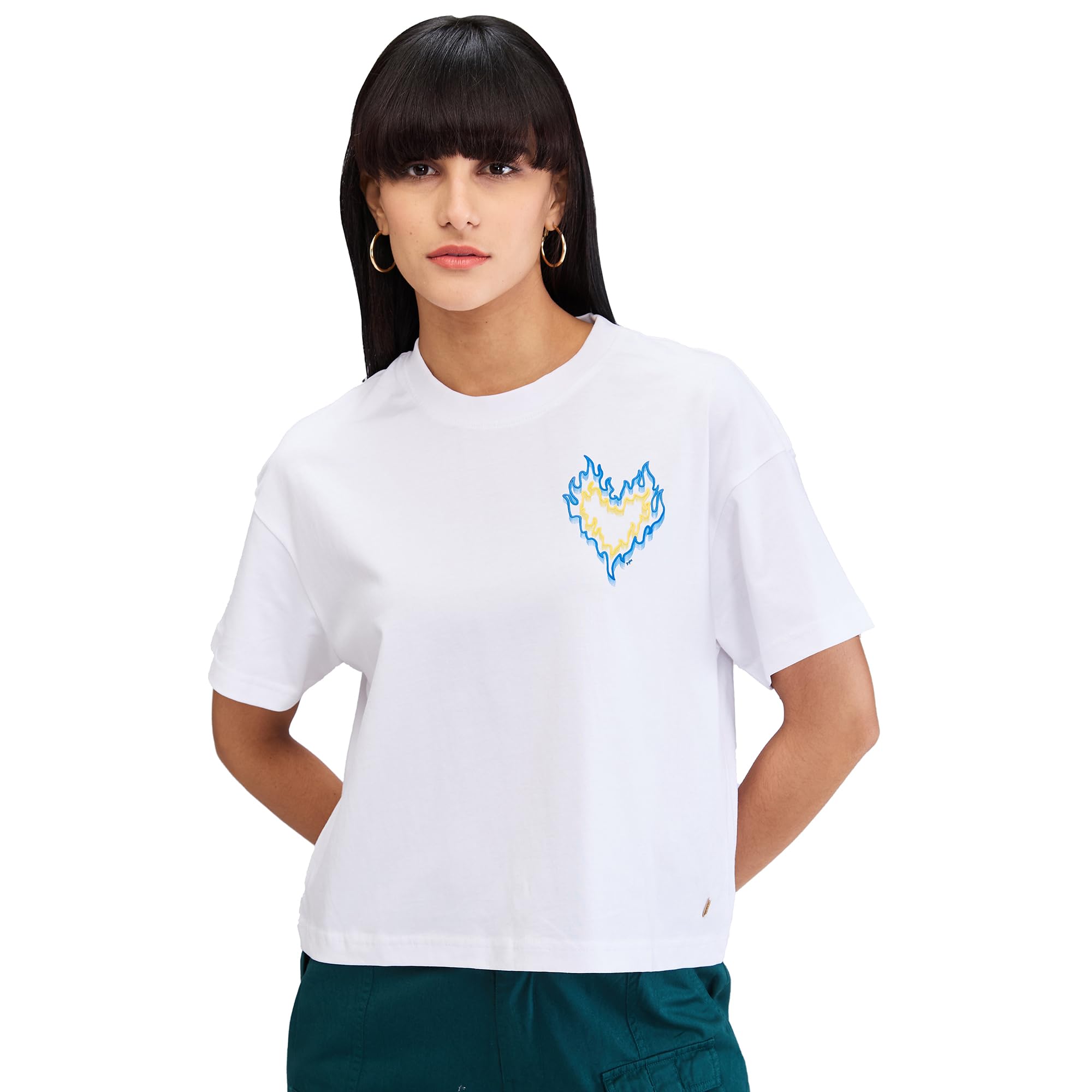 Spykar Women's Oversized Fit Tshirt in neutral