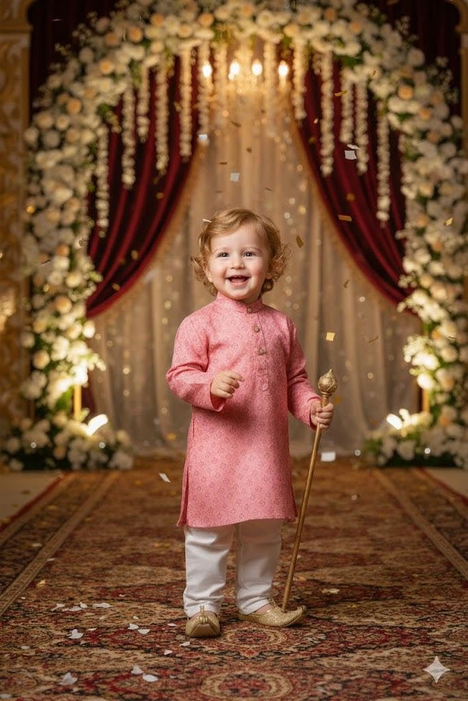 A.T.U.N. (ALL THINGS UBER NICE) Set pigiama Kurta 100% cotone stampato per bambini, set di abbigliamento etnico indiano morbido e confortevole | Festival, celebrazioni, matrimoni, funzioni, riunioni