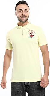 CAESAR Mens Embroidered Pique Polo Shirt With Classic Collar Embroidered Pique Polo Shirt With Classic Collar