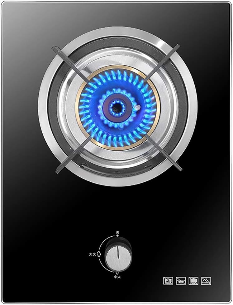 Burner Gas Cooker Built In 4 2Kw Black Tempered Glass Cooktop Cast Iron Three Ring(Lpg)