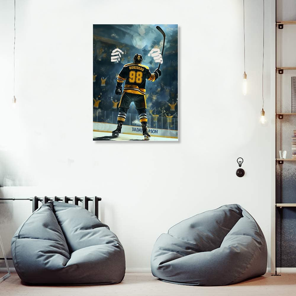 Wooden Jigsaw Puzzles for Adults - Custom Name and Number on (Boston) Ice Hockey Player Art Photo - 300 500 1000PCS Puzzles Game Home Wall Decor