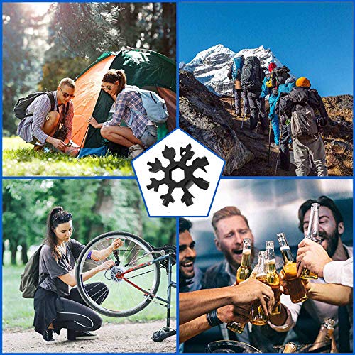 【2 stuks】18-in-1 sneeuwvlok multitool roestvrij staal draagbare stalen tool multi-schroevendraaier kan flesopener anti… - Afbeelding 8