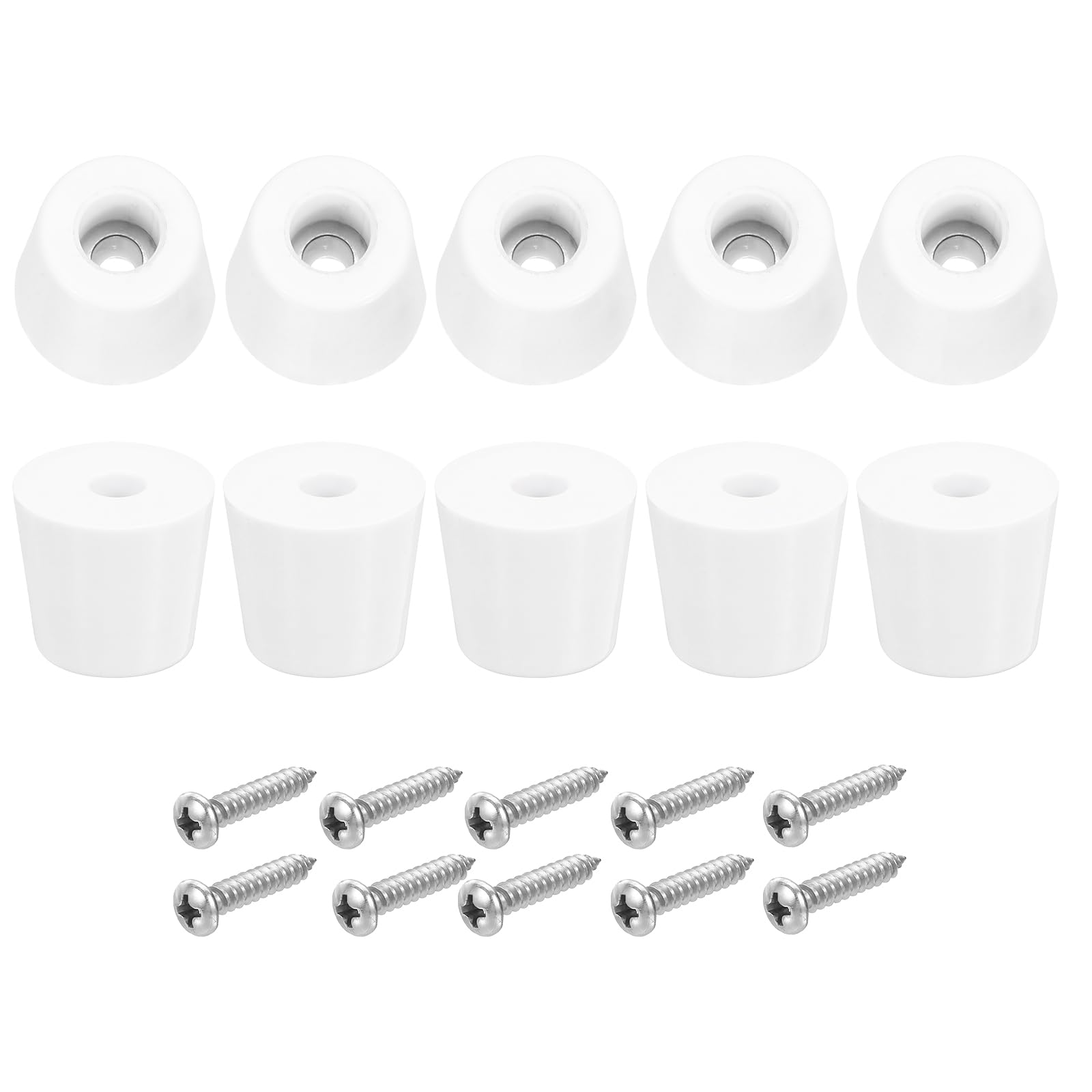 uxcell 10Pcs Rubber Bumper Feet, 17mm H x 19mm W Round Pads with Stainless Steel Washer and Screws for Furniture Appliances