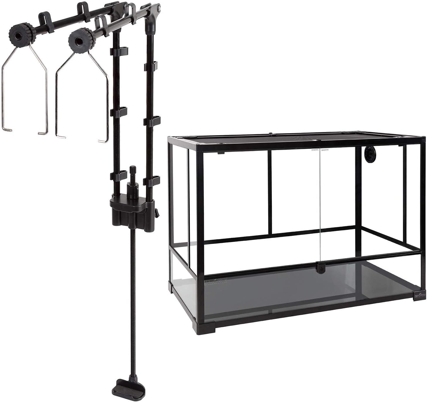 REPTI ZOO Reptile Dual Lamp Stand and Reptile Glass