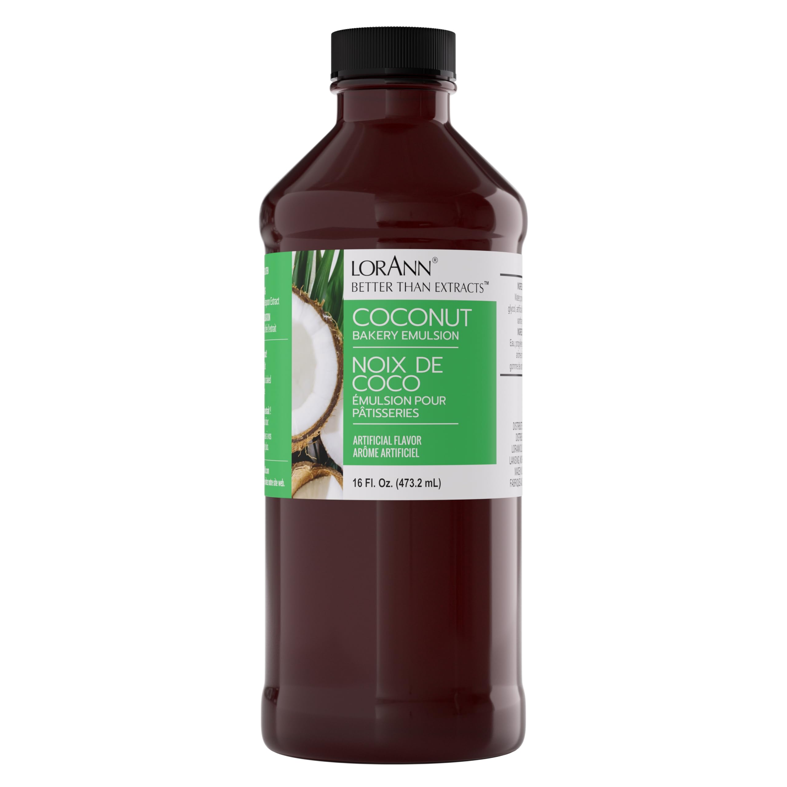 Coconut Bakery Emulsion: True Essence, Ideal for Boosting Fruit Tones in Cakes, Cookies & Desserts, Gluten-Free, Keto-Friendly, Extract Substitute Essential for Your Kitchen, 16 Oz