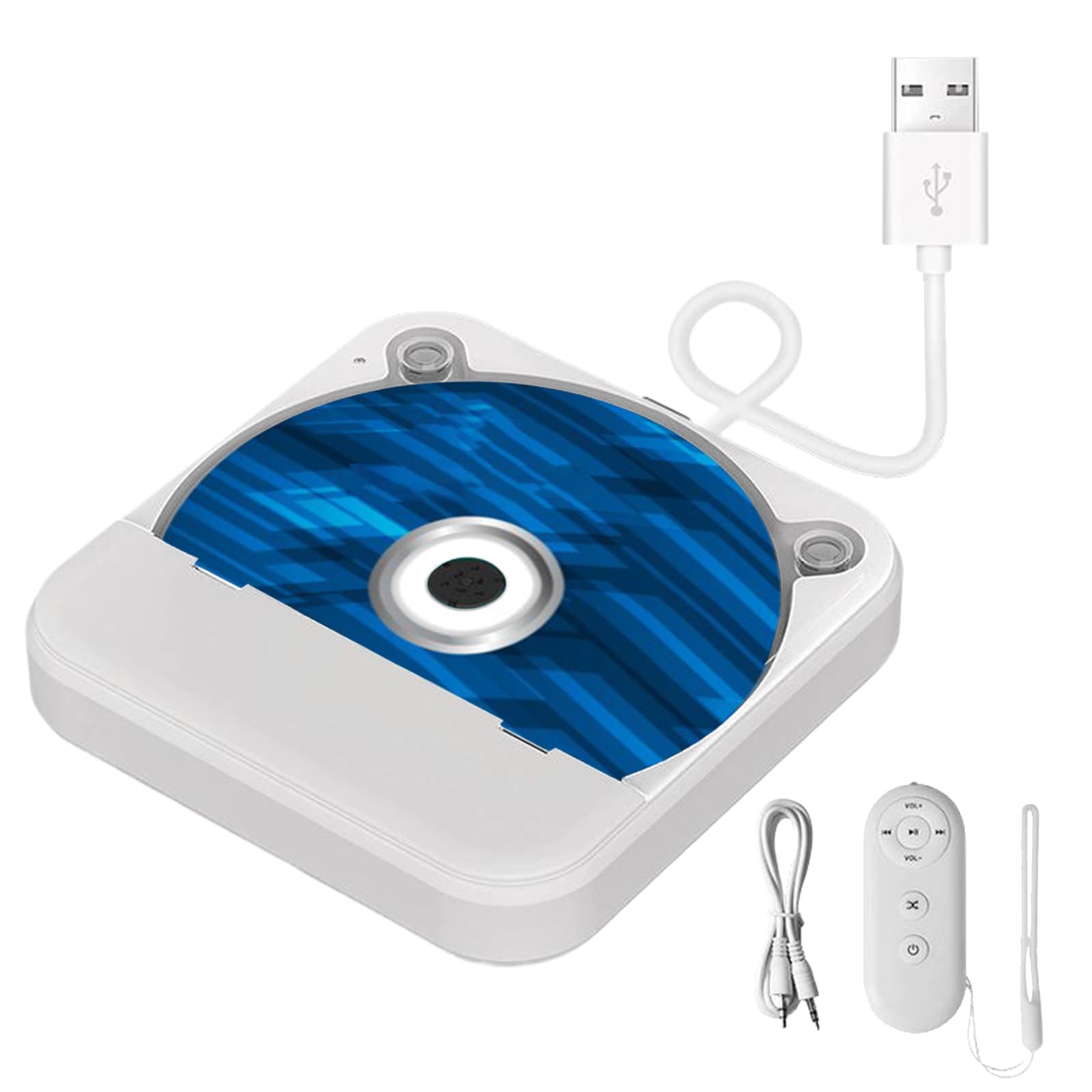 samochodowy odtwarzacz CD z portem USB/AUX, zewnętrzny, uniwersalny odtwarzacz CD z pilotem zdalnego sterowania, do samochodów osobowych, ciężarowych, laptopów, komputerów, telewizorów, napędu