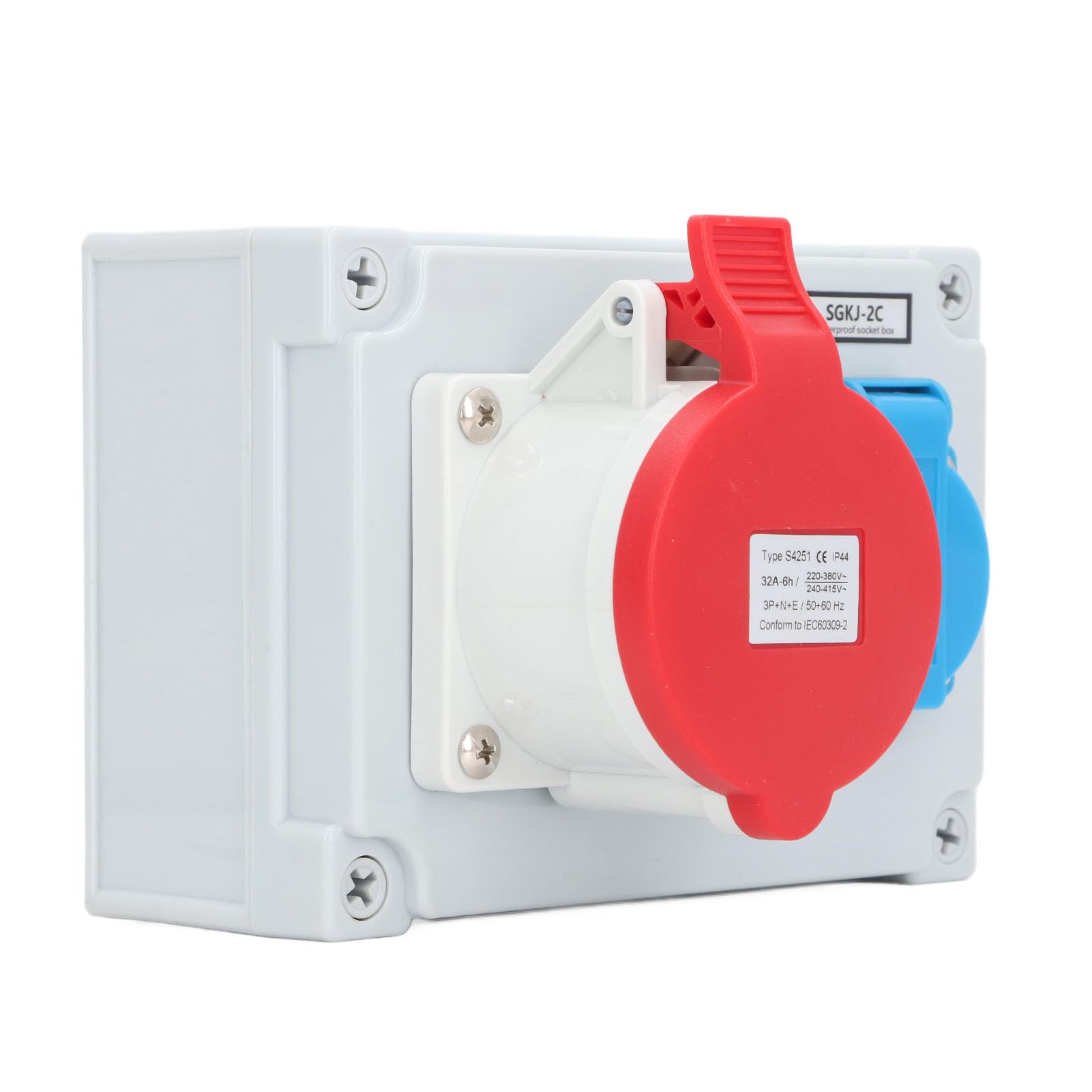 Prise Murale CEE IP44 Prise Combinée Industrielle étanche 16A 250V et 32A 5 Broches 220V à 380V pour Jardin, Garage, Salle de Bain, Chantier de Construction