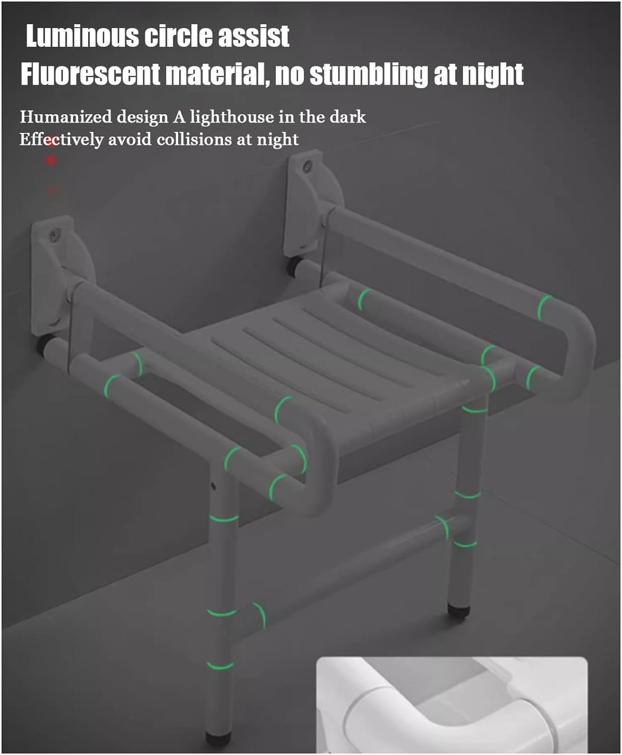 Asiento Ducha Plegable Pared Montada Silla De Ducha Plegable con Pies De Apoyo Taburete Baño Antideslizante Banqueta Ducha para Personas Mayores Discapacitadas Y Mujeres Embarazadas