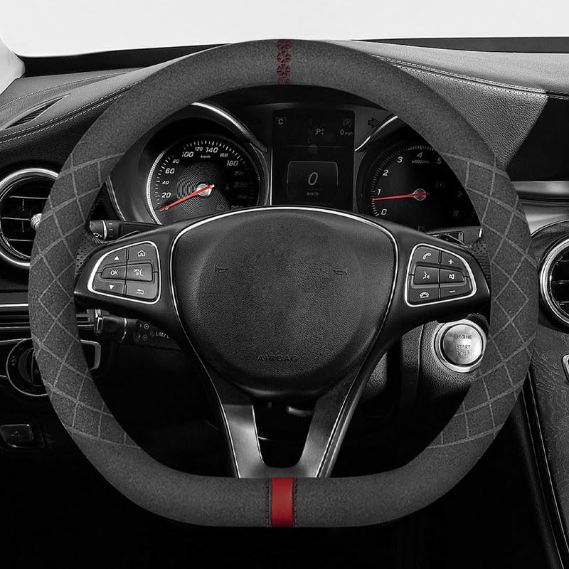 Plush Steering Wheel Cover for Honda City VII/7 | ab Bj.2019, Anti-slip,No Stitching Needed,soft Anti Slip Breathable Accessories,Sweat-Proof, Type D