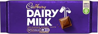 Cadbury Dairy Milk Chocolate Bar, The Classic Creamy Taste of Smooth Milk Chocolate to Share, Gift or Snack, 180 g (Pack of 4)