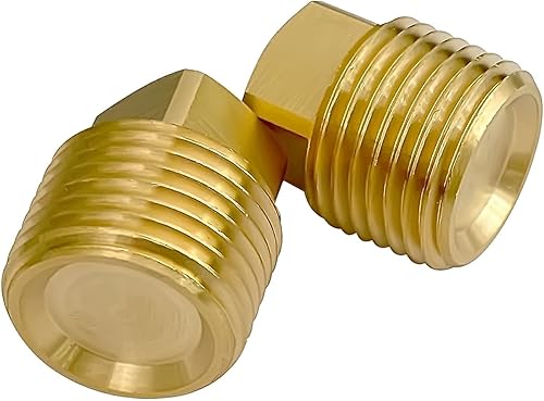 Miniatura 4 de Paquete de 2 tapones de drenaje de latón macizo NPT de 12 pulgada, tapón de drenaje de latón macizo para garboard que se adapta a la mayoría de los