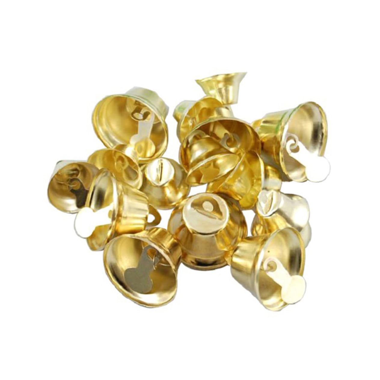 Colgante De Campana Navideña Mini De 20 Mm Dorada, Campana De Viento para Decoración De Árbol De Navidad, Accesorios DIY para Manualidades, Pack De 120 Unidades