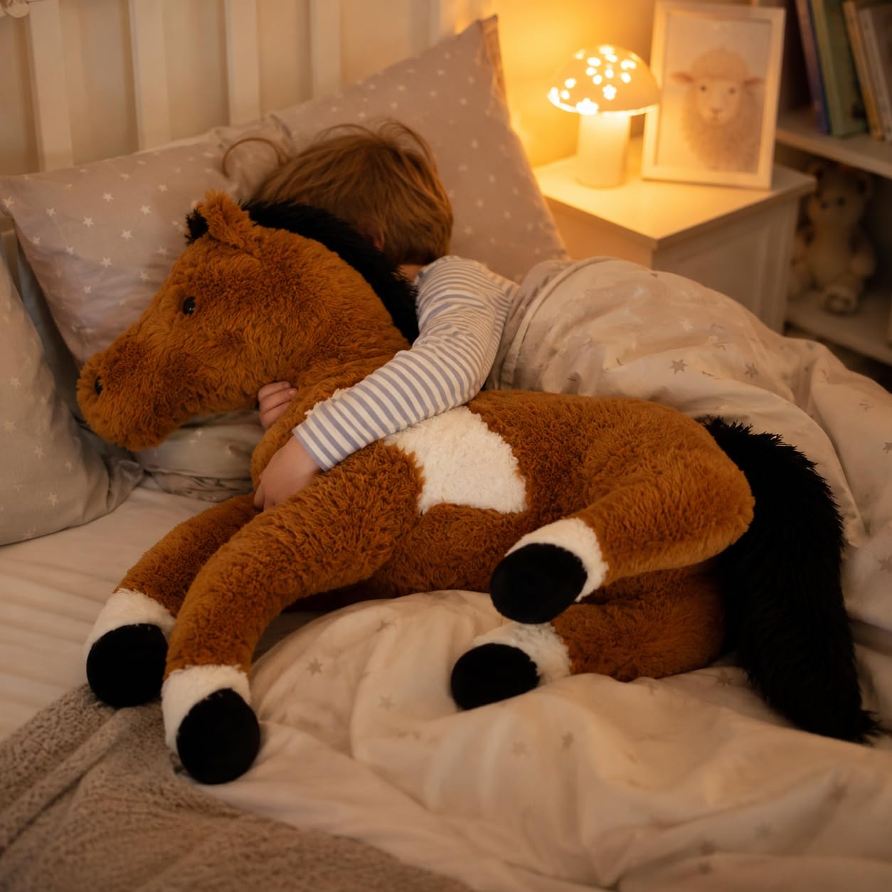 Sweety Toys 1883 peluche cavallo puledro sdraiato 90 cm