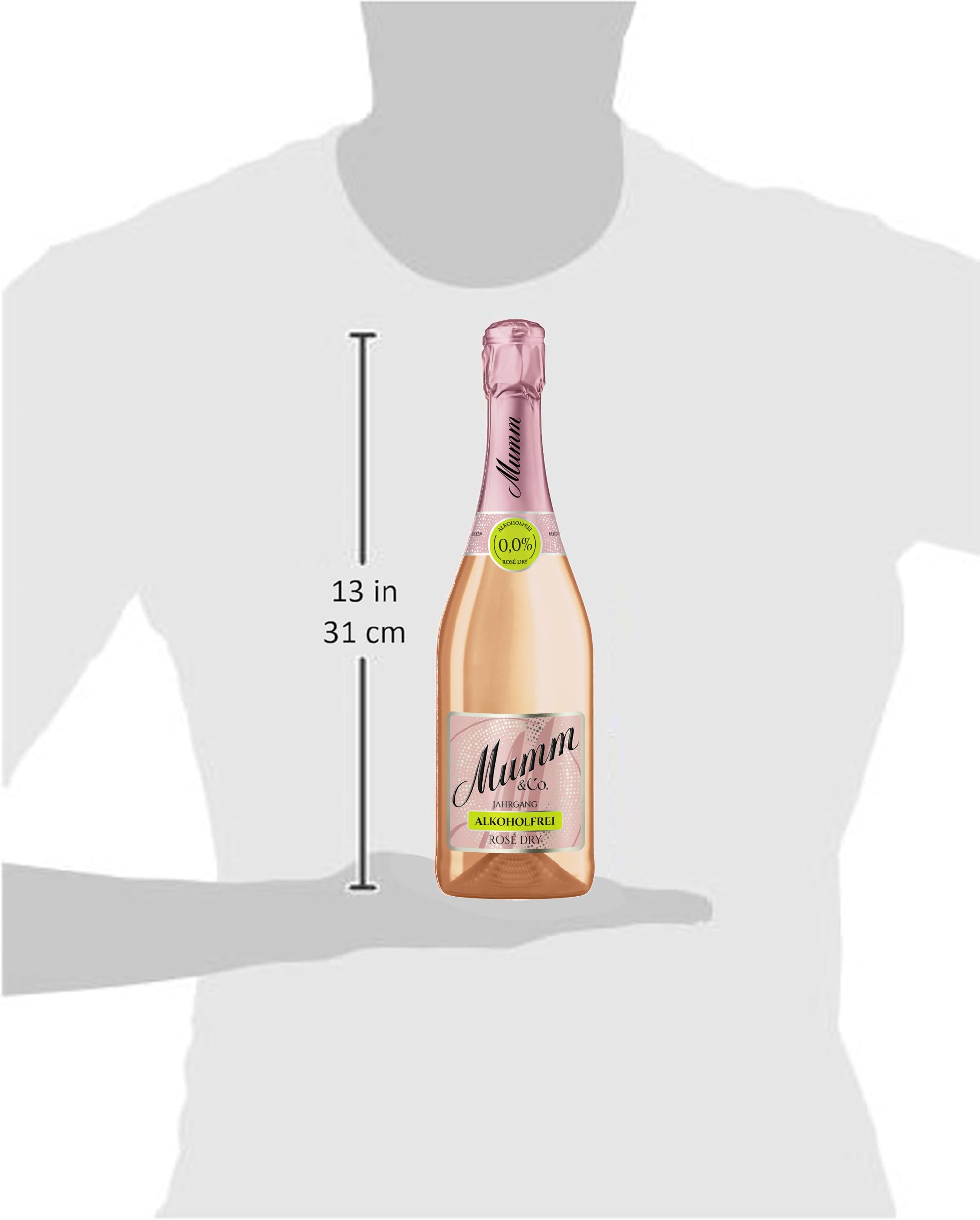 Mumm Rosé Dry Alkoholfreier Jahrgangssekt 0,0% vol. (6 x 0.75 l) (Packung mit 4)