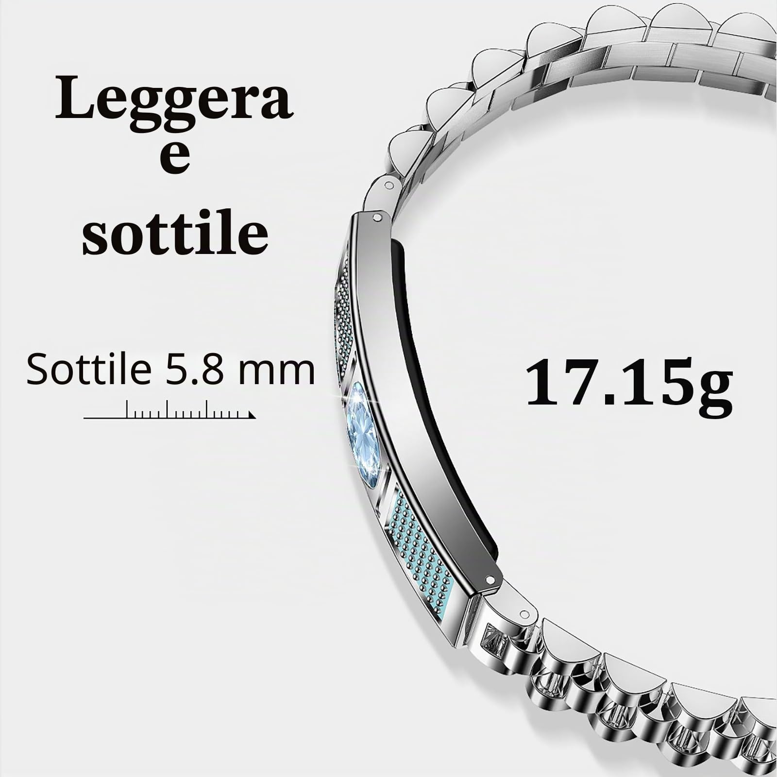 Braccialetto fitness da donna elegante e intelligente, contapassi, da donna, in oro rosa, argento, braccialetto fitness tracker senza app e telefono cellulare, cardiofrequenzimetro fitness