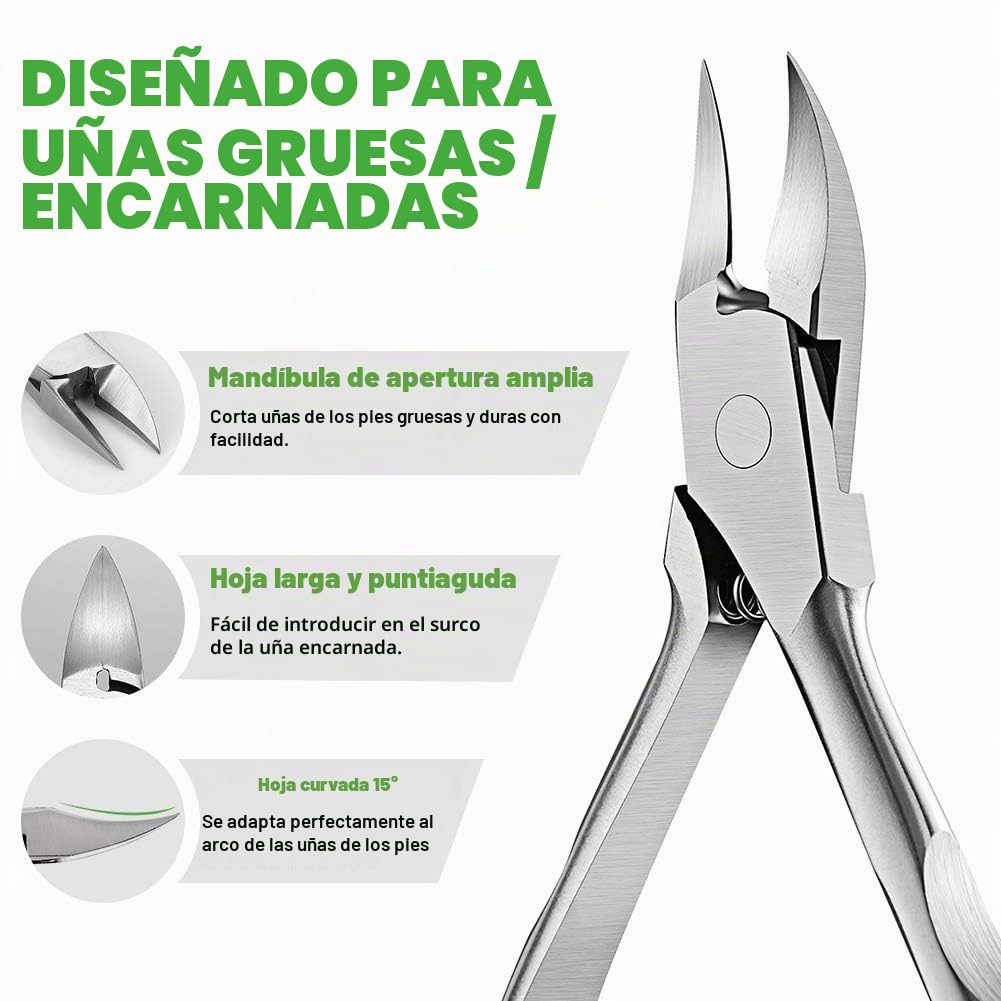 Cortaúñas de precisión BEZOX - Cortaúñas de acero inoxidable con hoja afilada y lisa para uñas gruesas y profundas, y tijeras para uñas de los