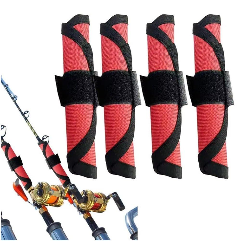 Sanfly Red Fishing Lure Covers 4Pcs Fishing Hook Cover Fish Lure Shield Bait Storage Protector Fishing Bait Wraps For Fishing Rod