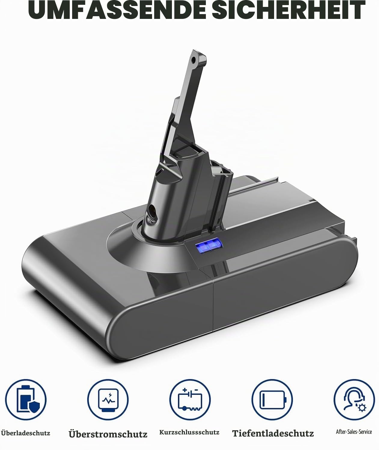 Akku für Dyson V8, Ersatzakku für Dyson SV10 Kompatibel mit V8 215681