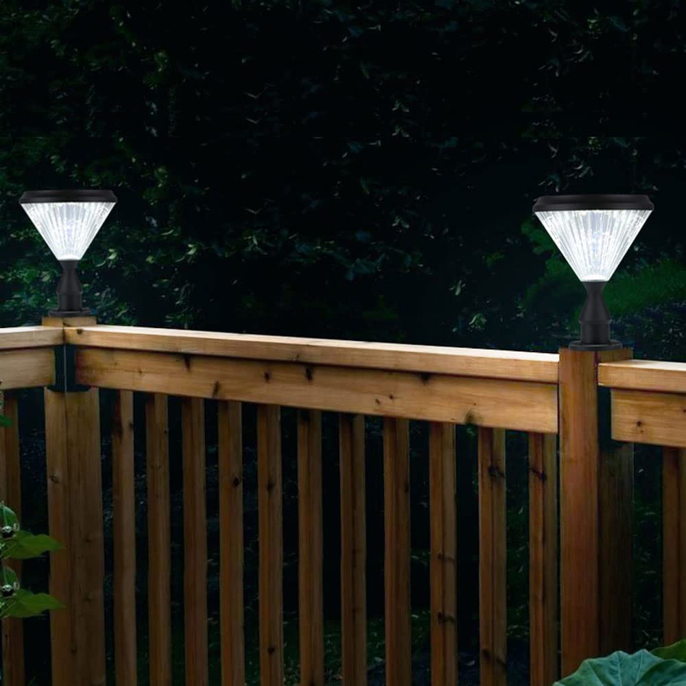 Solarna zewnętrzna lampa słupkowa, aluminiowy korpus z kloszem PC, wodoodporna lampa kolumnowa LED do podjazdu do bramy ogrodowej, automatyczne włączanie/wyłączanie od zmierzchu do świtu
