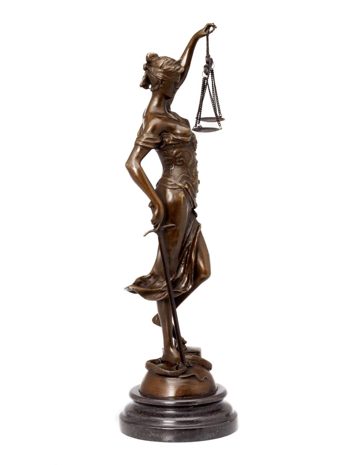 aubaho Scultura in Bronzo Justitia Raffigurante la dea Giustizia Stile Antico - 41cm