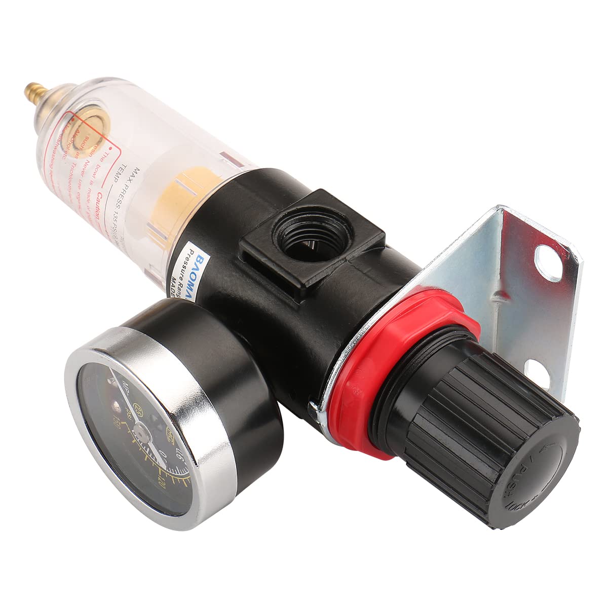 Baomain Régulateur de filtre pneumatique AFR-2000 1/8" PT Unité de traitement de l'air avec manomètre