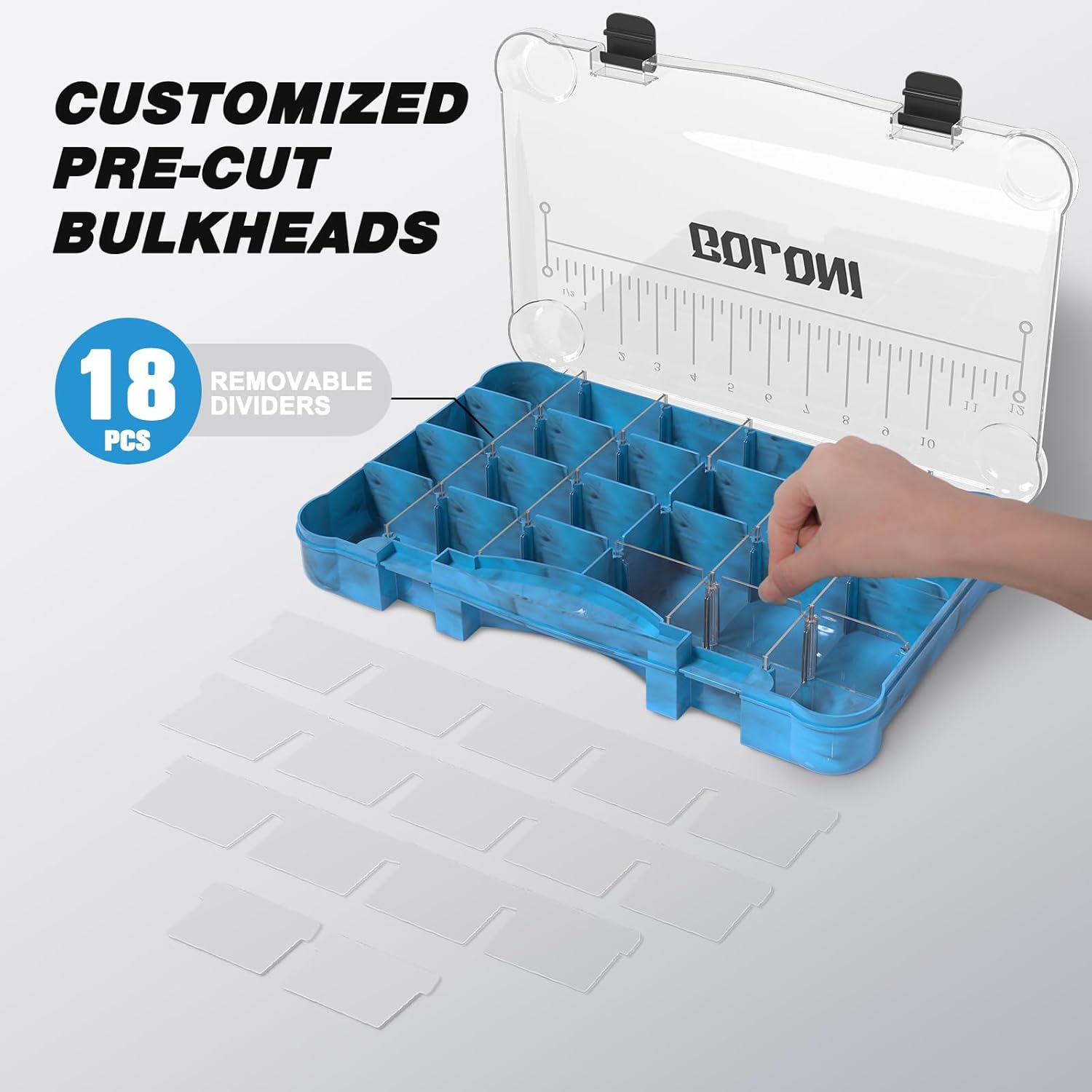 Goloni Fishing Tackle Box,Plastic Clear Fishing Storage Organizer Box With Removable Dividers,3700 Tackle Trays,Storage Lure Box for Lures 4 Pack - Image 2