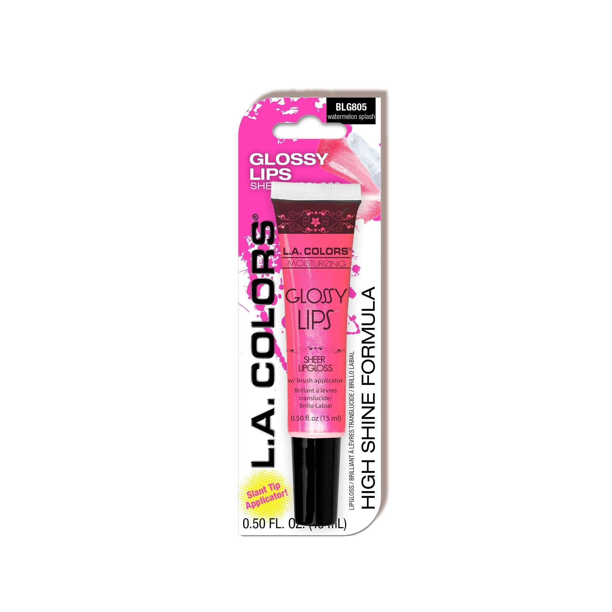 L A COLORS Glossy Lips Sheer Lipgloss carded BLG805 Watermelon Splash CBLG805