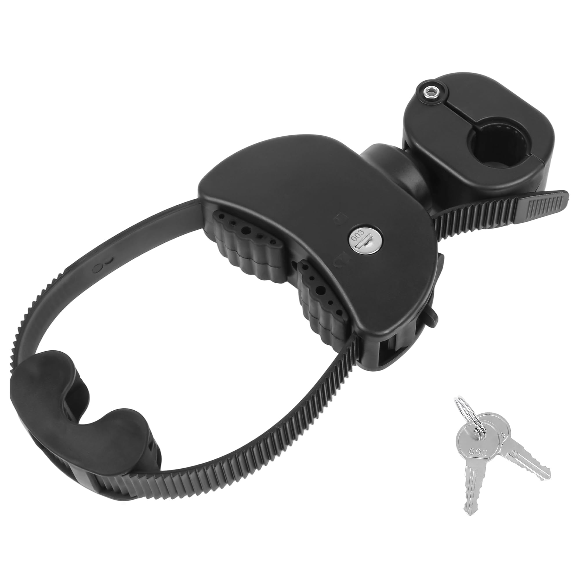 Rahmenhalter Ø25+30mm für Fahrrad/E-Bike, Fahrradträger mit Ratschenriemen für 1. Fahrrad, Verstellbare Ratschenriemen-Befestigung, abnehmbar (Schwarz/Silber)