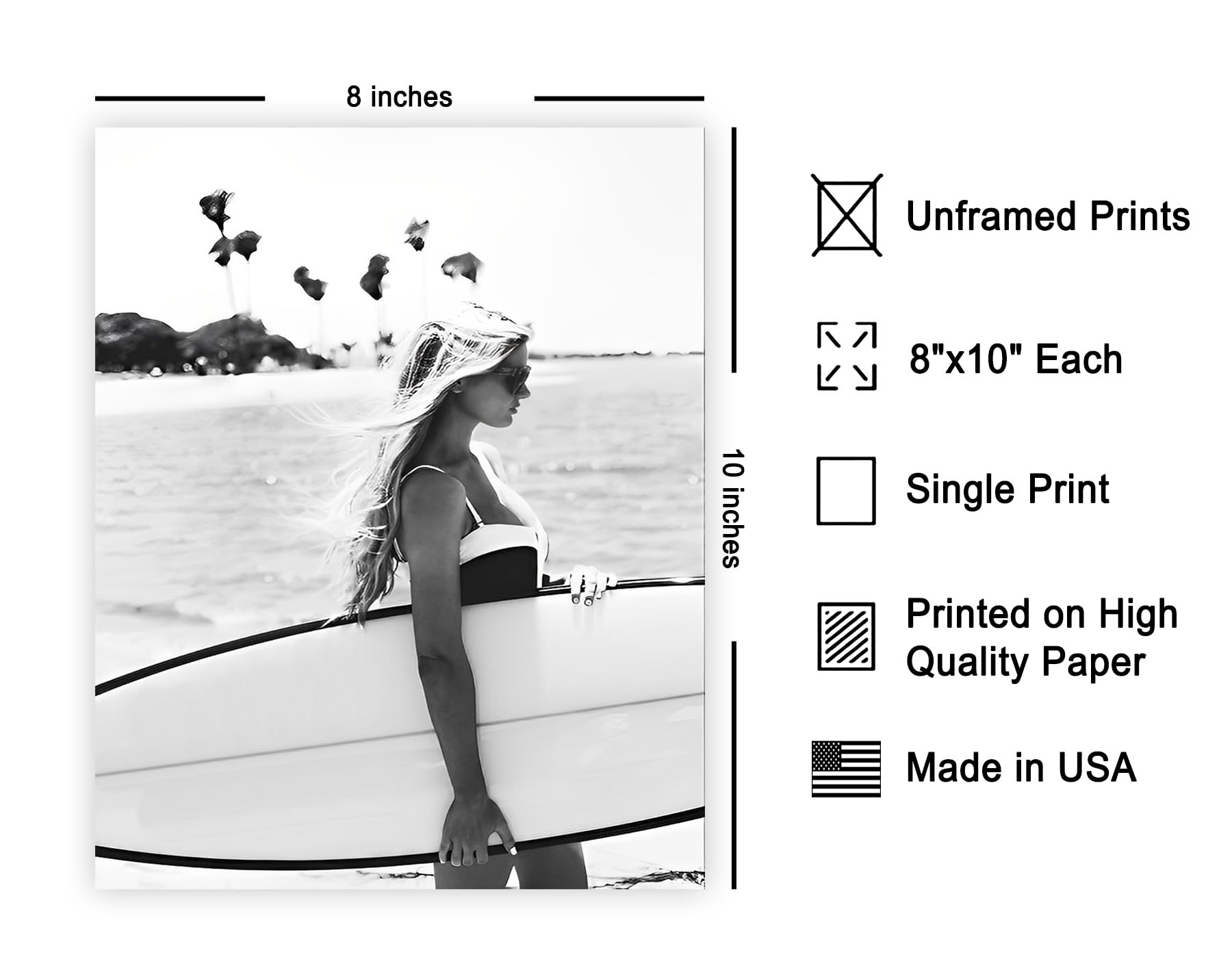 Amazon.com: Poster Master Woman Surfer Poster - Fashion Print