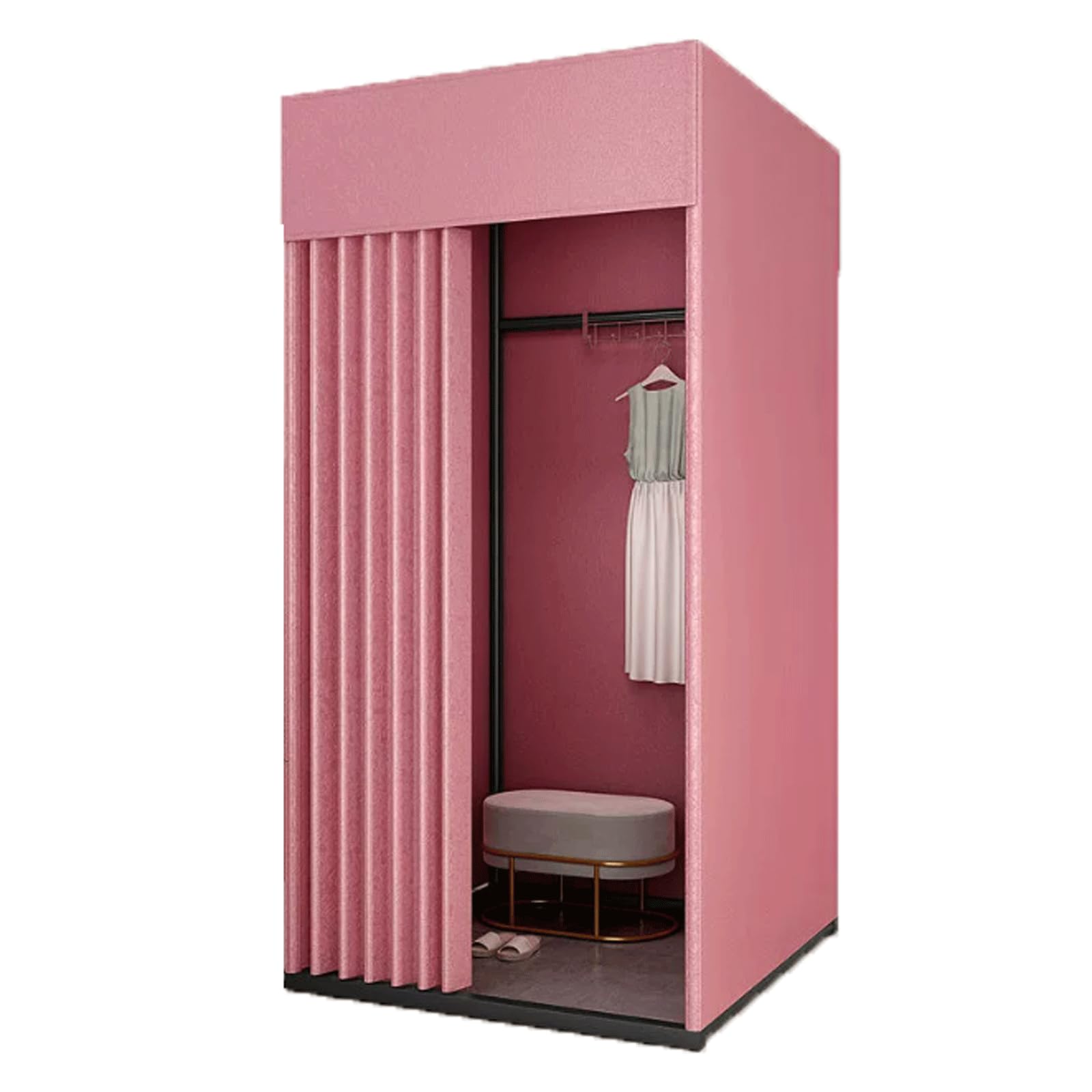 Cabine d'essayage portable pliable et cabine mobile avec base stable