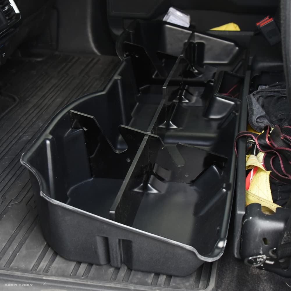 TLAPS 7422439661622 Compatible With 2014-2018 Chevy Silverado GMC Sierra 1500/2015-2019 2500 3500 Crew Cab Black Gearbox Underseat Storage Cargo Organizer Box