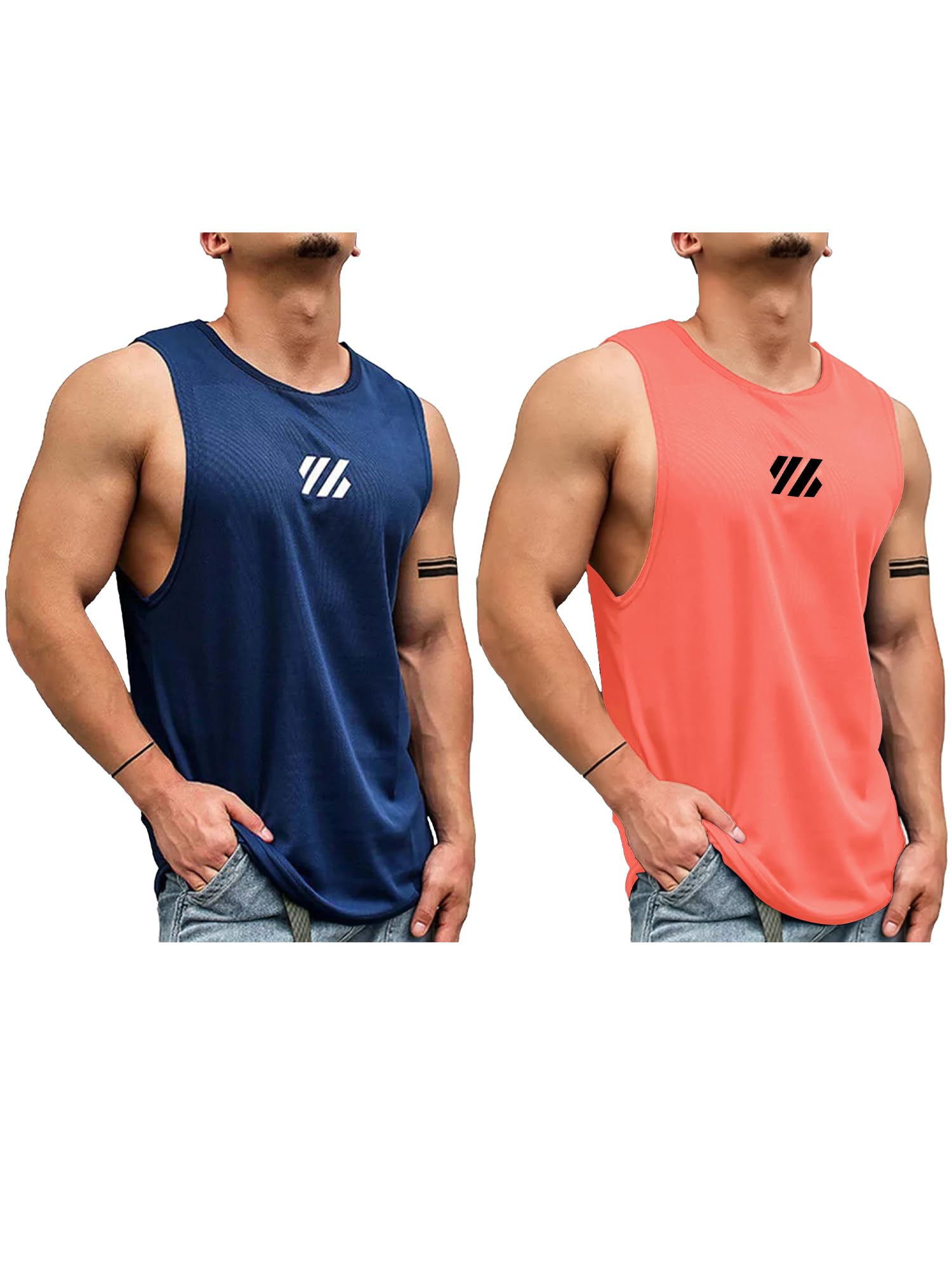jump cuts Men Vest || Printed Polyester Vset For Men || Sleeveless Slim Fit Vest || Multicolor Combo Vest-picture-19