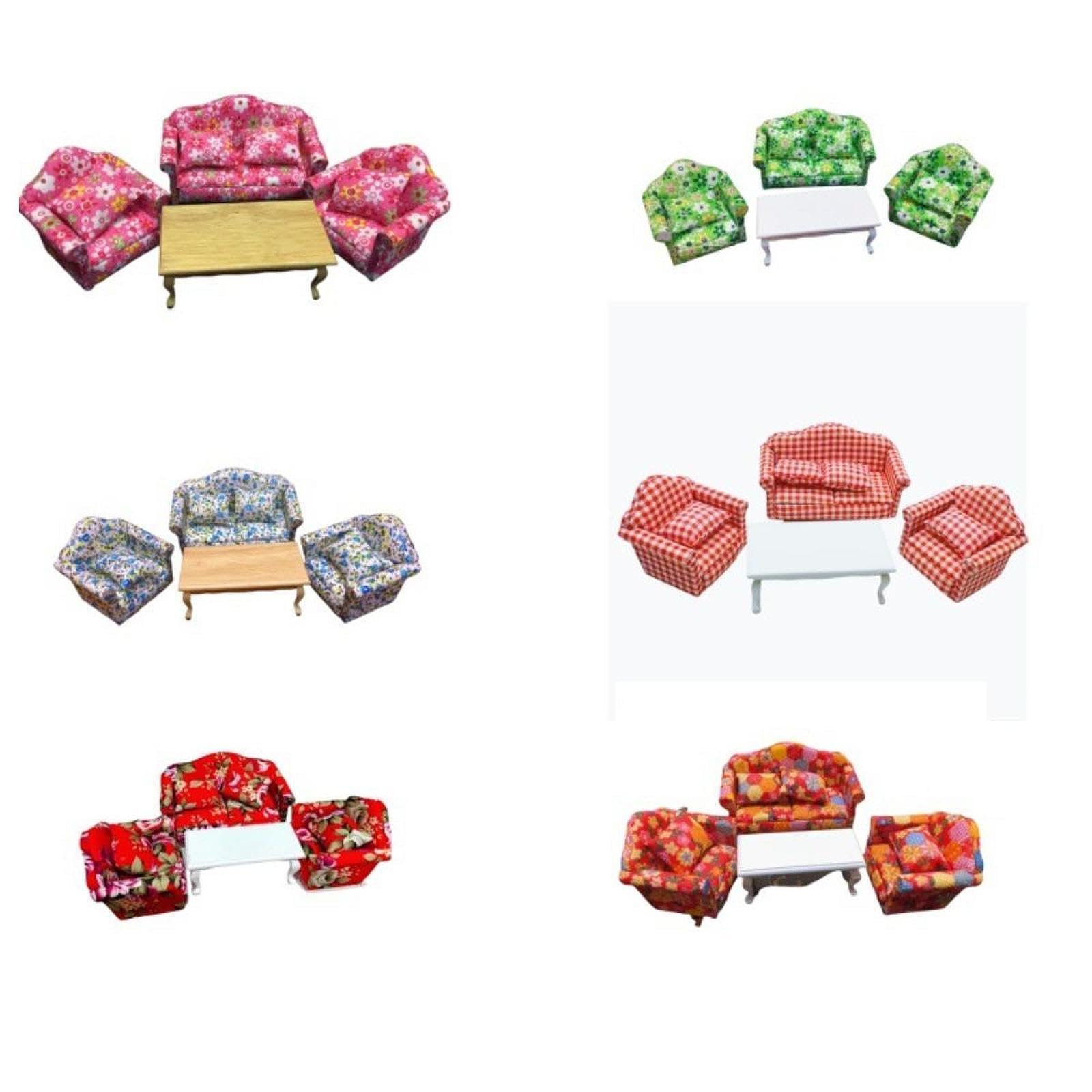 Divano in Miniatura per Casa delle Bambole in 1:12, Accessori per Giorno, Stile C
