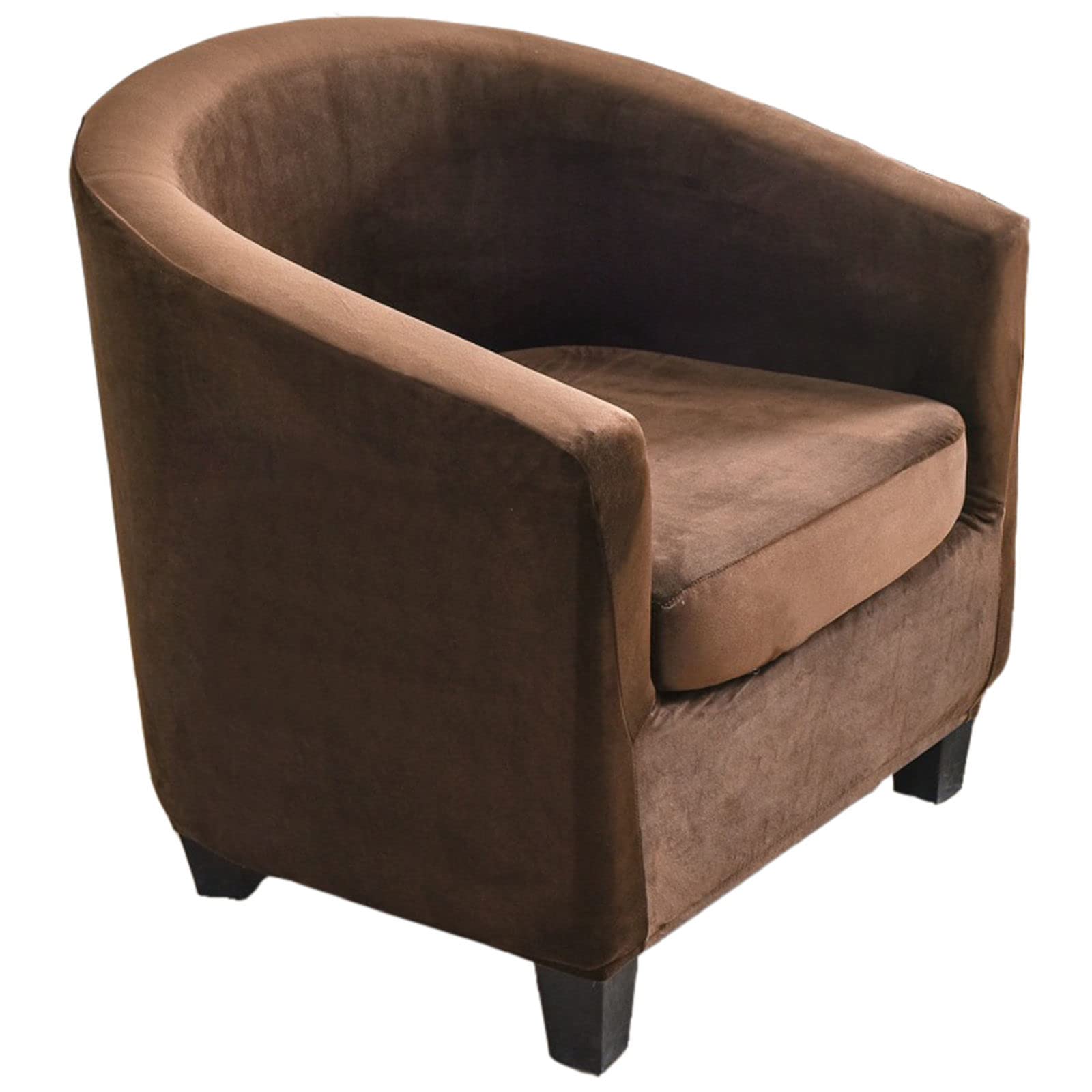 JHLD Velvet Club Chair Slipcover, 2 Pieces Stretch Tub Chair Cover Elastic Tub Chair Slipcover With Elastic Bottom Machine Washable For Living Room-coffee-2 Piece