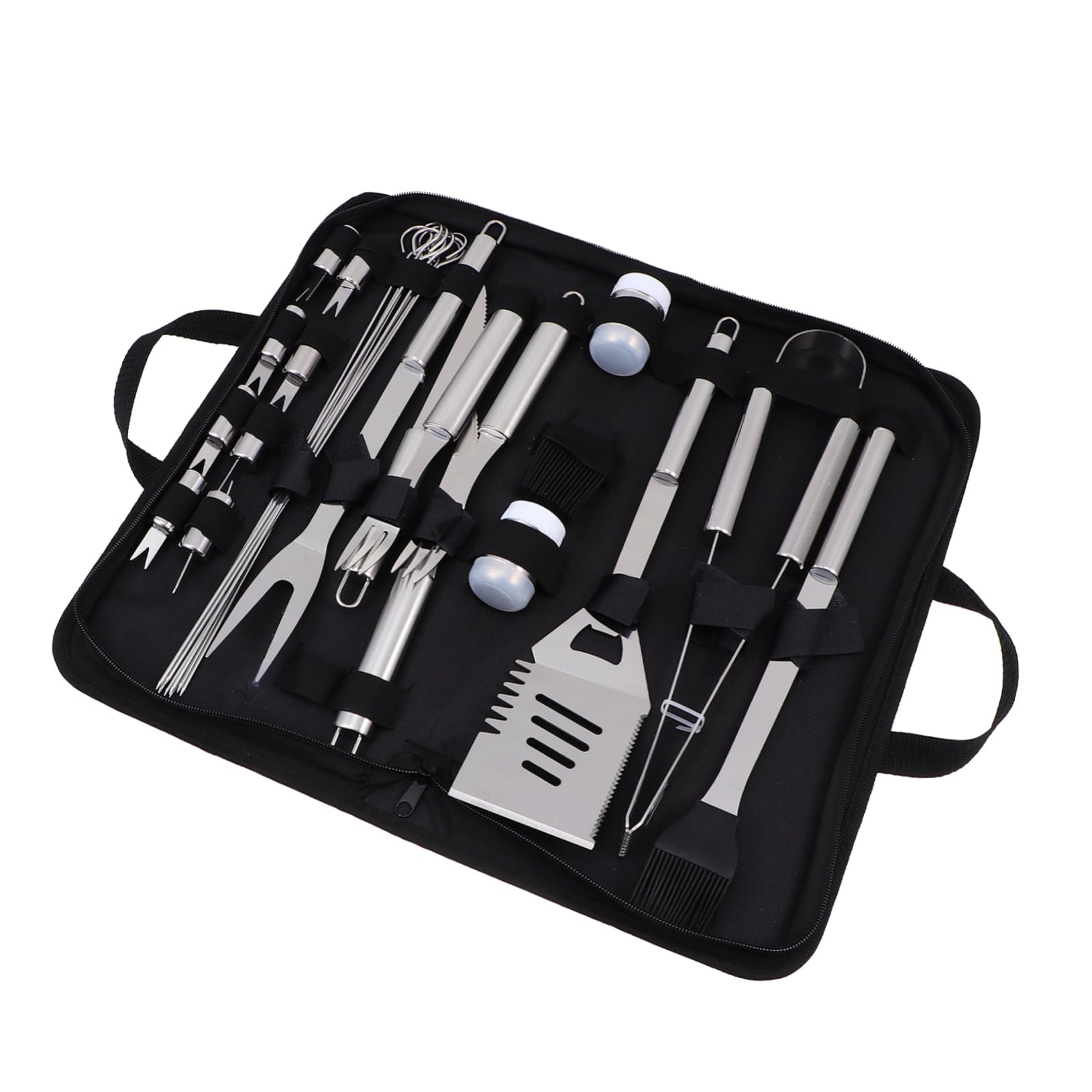 HANABASS Strumenti Barbecue in Acciaio Inox Per Esterno Nero Borsa Portaoggetti Accessori Per Strumenti Bbq Utensili Barbecue Professionale