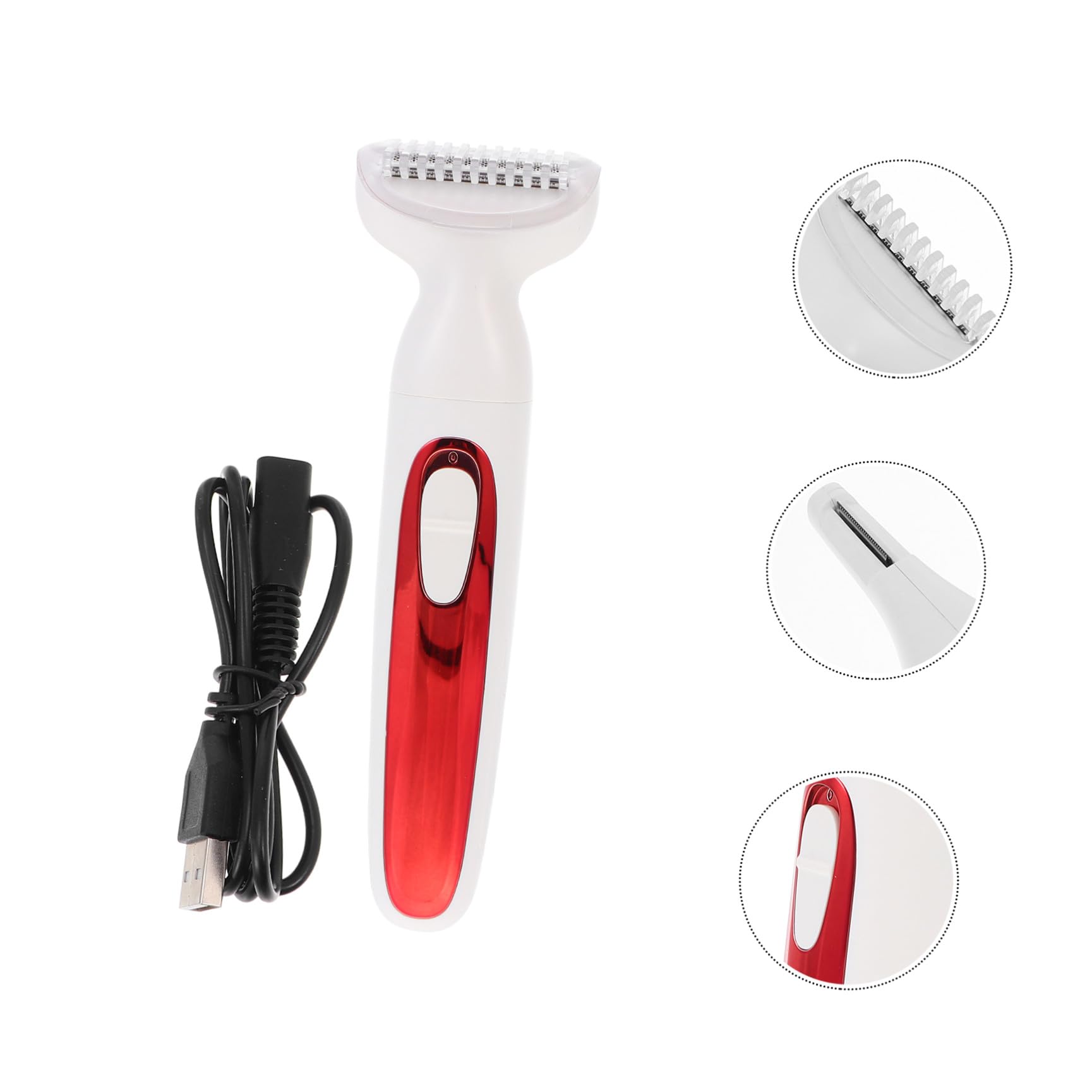 Depilatore Elettrico Ricaricabile USB Rosso per Uomo e Donna | Abs, Testina ad Alta Velocità, Portatile e Leggero, per Casa e Viaggio, 1 Pezzo