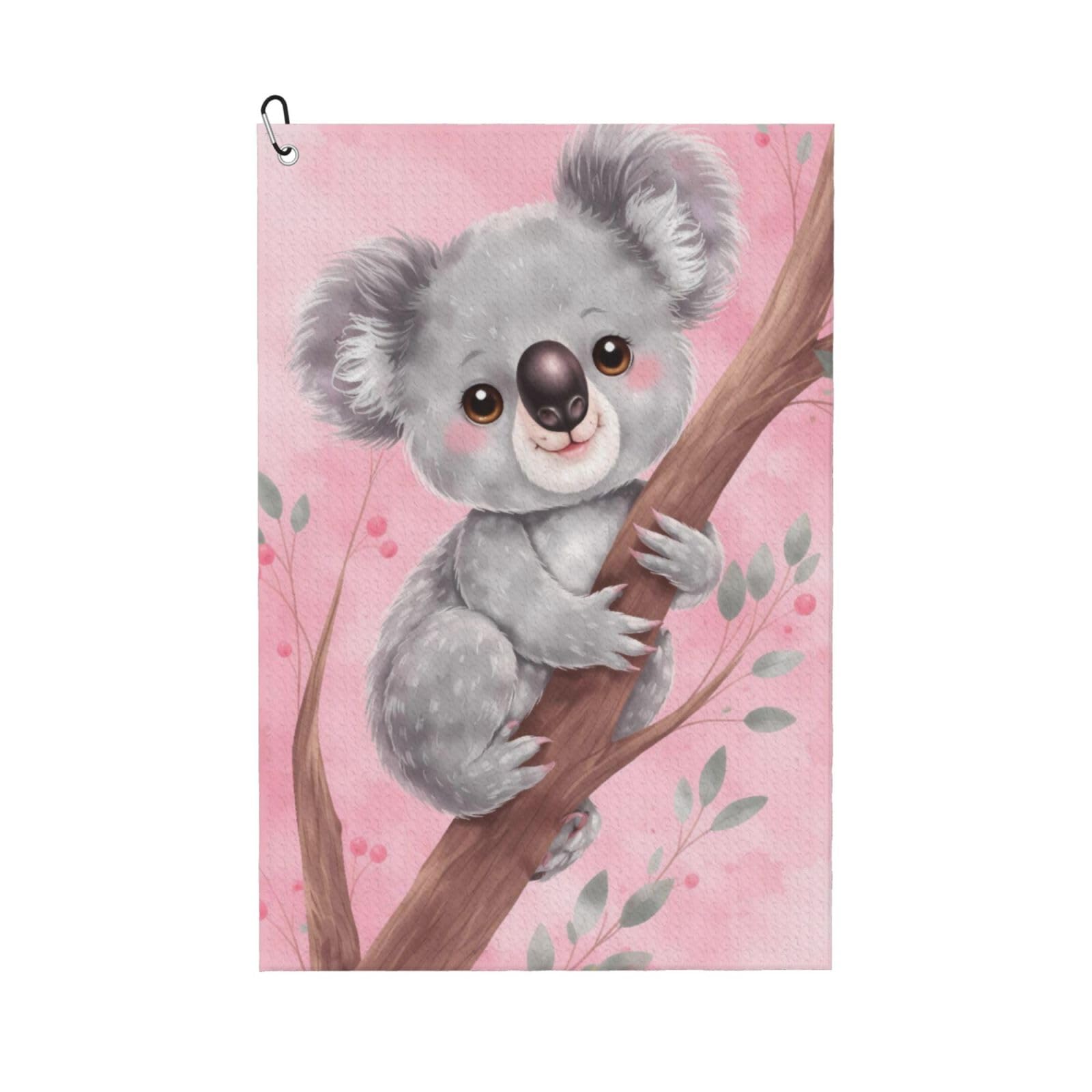 Oudrspo Lovely Cartoon Watercolor Koala Multi-Functional Golf Towel | Absorbent Quick Drying 16x24in