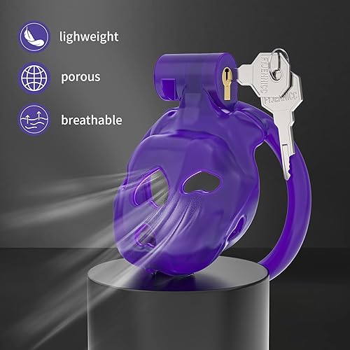 Miniatura 15 de FYJENNICC Love 1.0 - Jaula de castidad – Dispositivo de castidad masculina de resina ligera con bloqueo invisible, equipo de bondage para hombres