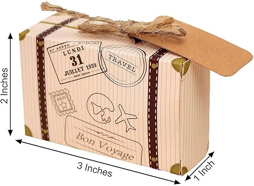 Miniatura 3 de Efavormart - 24 cajas de regalo para maleta de avión vintage de 2.0 x 3.0in