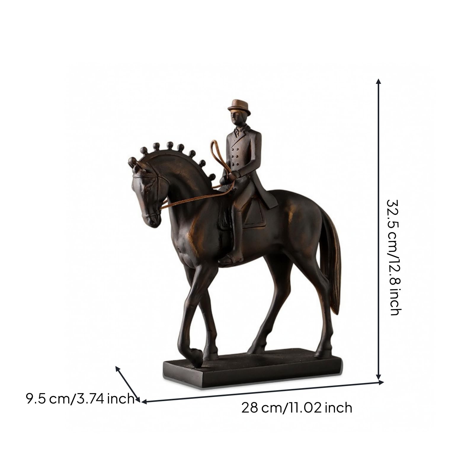 Statua di Ornato | Finitura Bronzo Antico, Statuetta di e, Vintage, per Ingresso, Dei Cavalli,